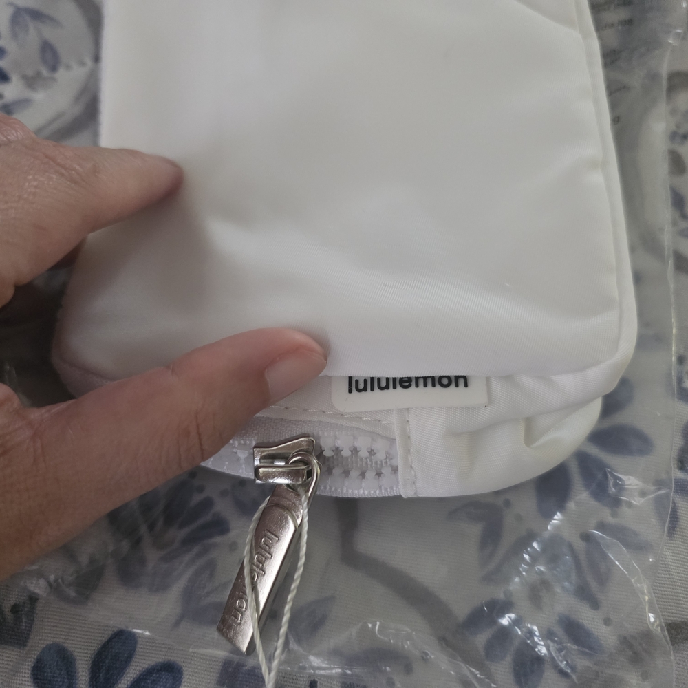 lululemon athletica White Mini Pouch with Silver Hardware